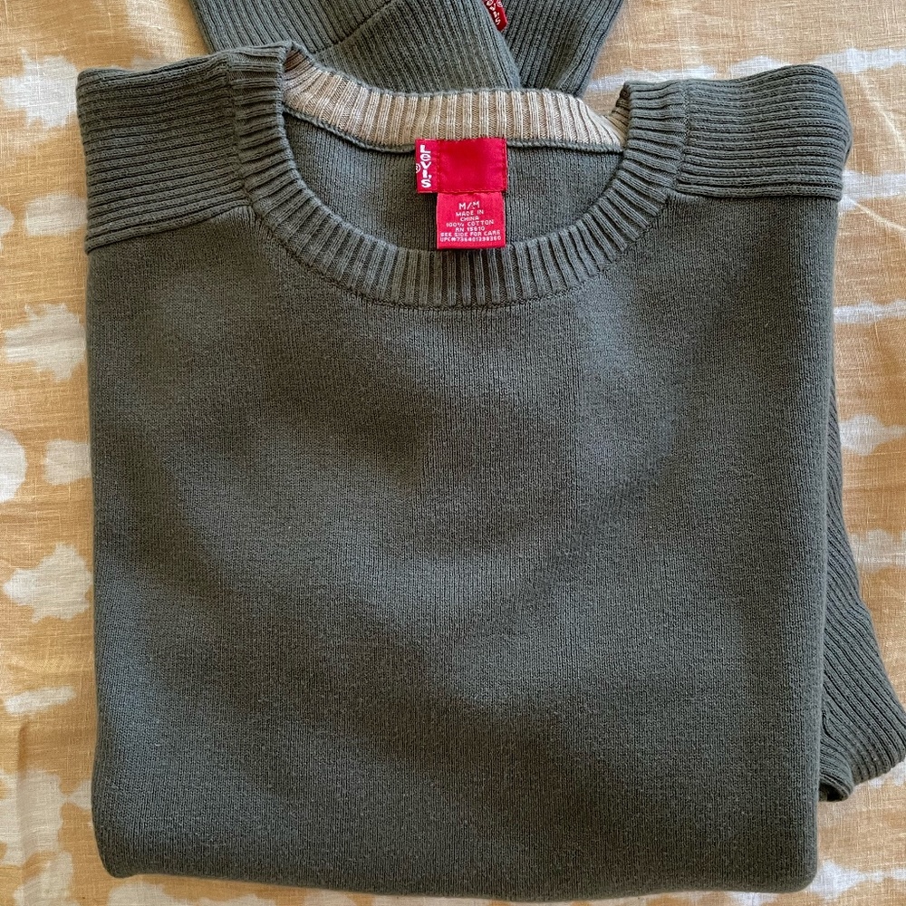 Levi's Crew Neck Sweater for Men Army Green NWT